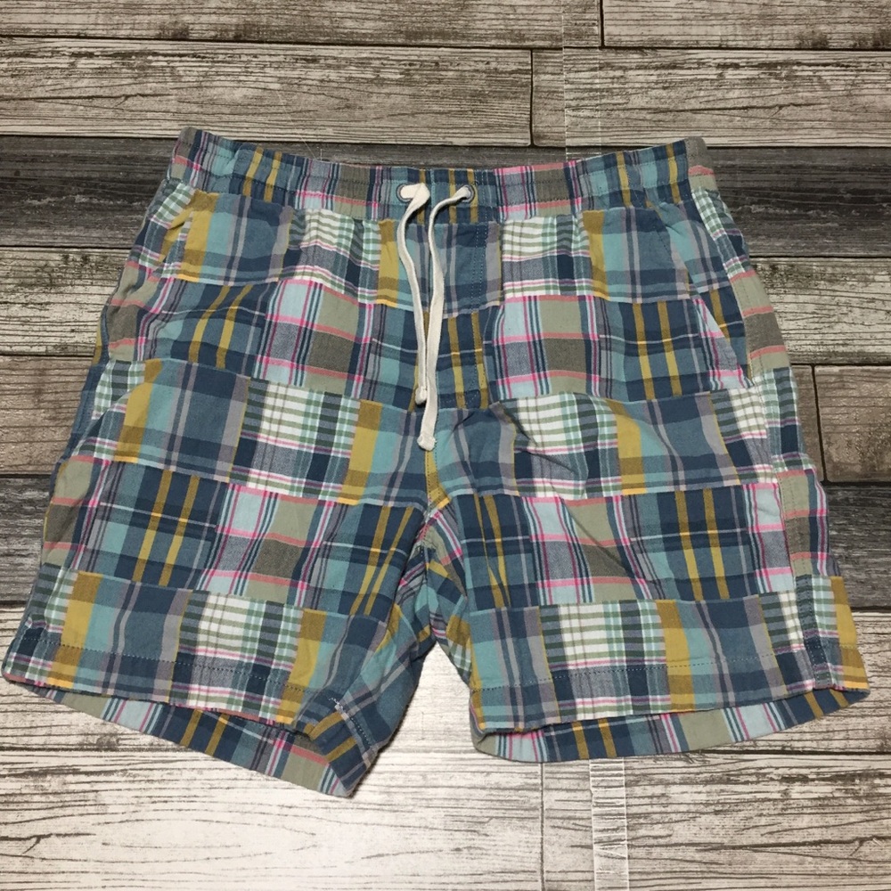J Crew Madras Plaid Patchwork Drawstring Shorts M… - image 6